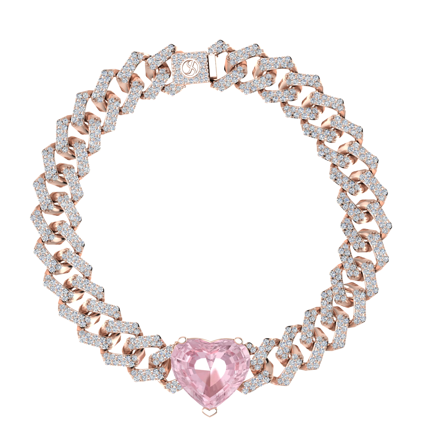 Оригинальный браслет Love с морганитом в форме сердца Jewelry Stories