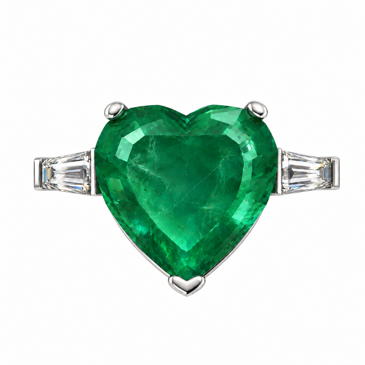 Оригинальное кольцо Love с изумрудом в форме сердца Jewelry Stories